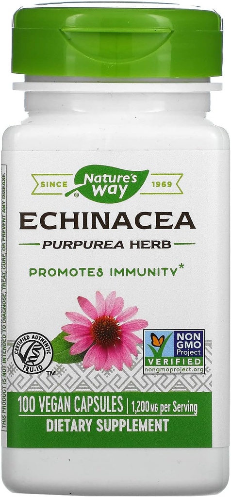 Natura's Way Echinacea Purpurea Herb, 1200 Mg Per Serving, 100 Count