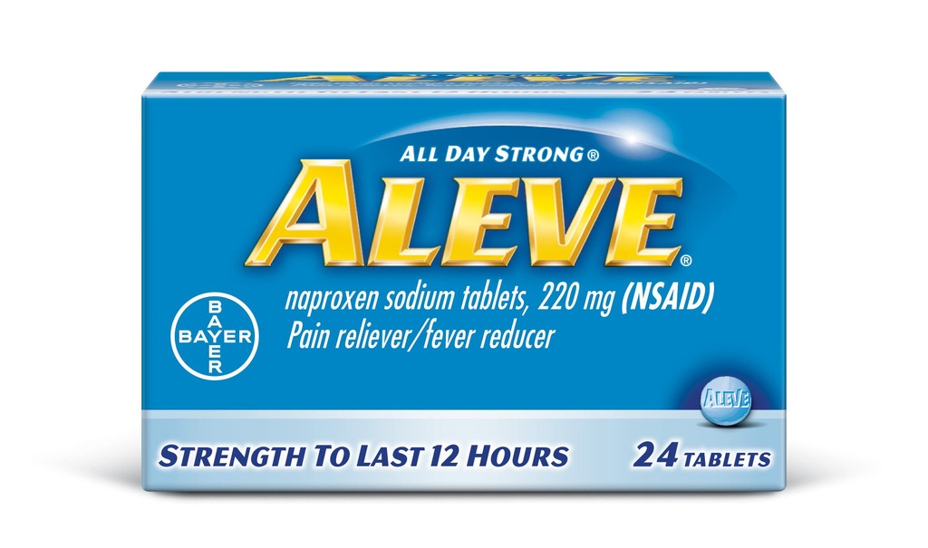 Aleve comprimate cu Naproxen sodiu, 220 mg (AINS) Durere Relieiver/Fever Reductor, 24 Număr, Albastru