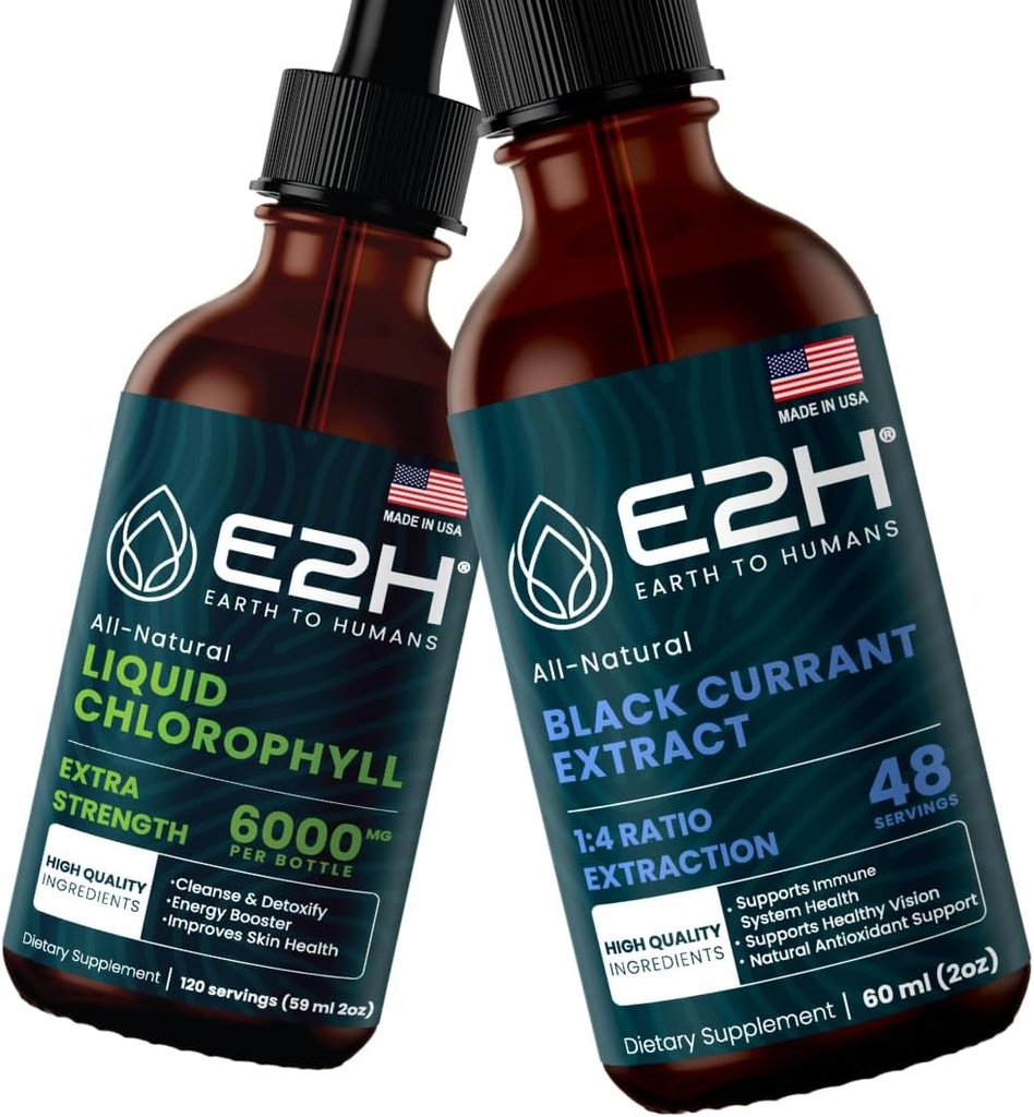 E2H: Clorofilă lichidă și extract de coacăze negre naturale 