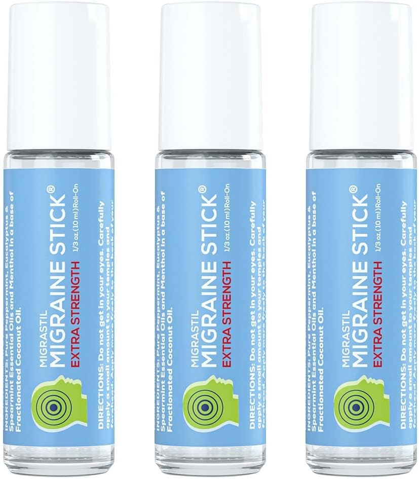 Basic Vigor Migrastil Extra Putere Migrene Stick Advanced Formula. Aromaterapie puternic Roll On cu mentol și uleiuri esențiale. Fără Lavender. Fabricat în SUA.