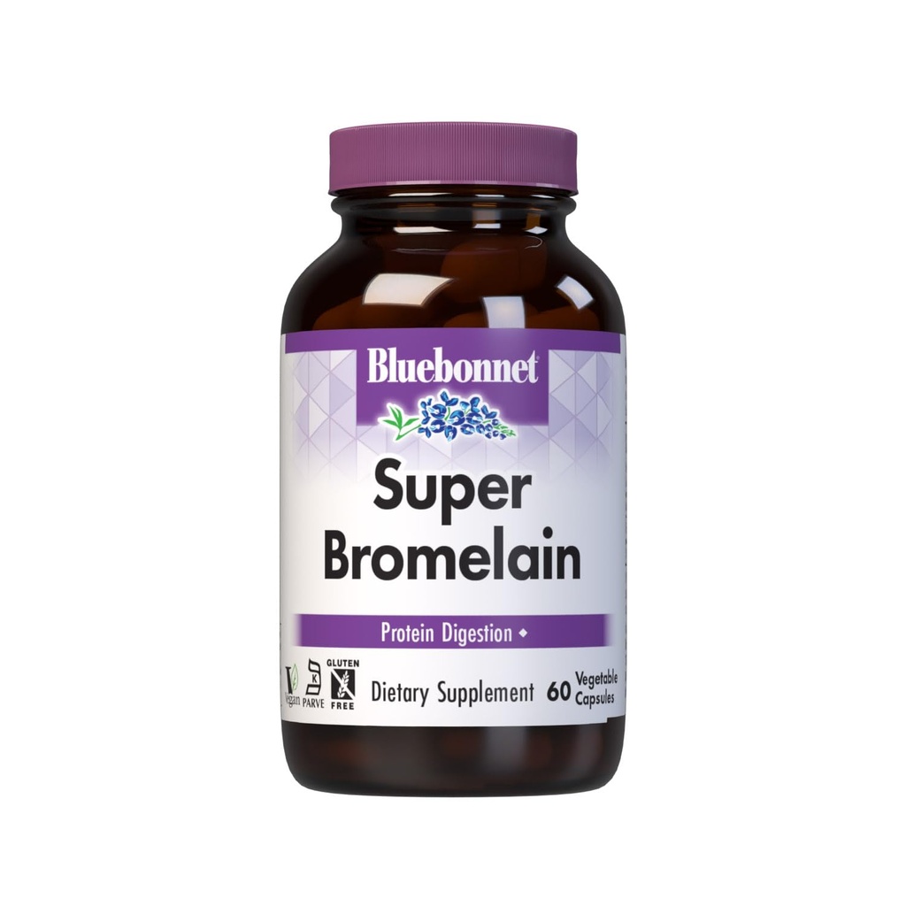 Capsule vegetariene BlueBonnet Super Bromelain, 500 mg, 60 Count