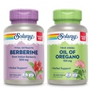 SOLARAY Berberine și ulei de Oregano Bundle - Berberine HCl de la Indian Barberry Plus Oregano supliment de ulei pentru sprijinul puternic Wellness - 100 VegCaps / 120 Softgels
