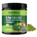 NATURLO Greens Raw Superfood Powder 240 Grams, mixt Berry - Sprijină energia, imunitatea și dezintoxicarea - Include Spirulina, granulatura de grâu și verzi ecologice pentru întreaga nutriție alimentară