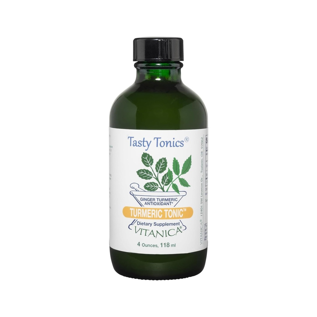 Vitanica, Turmeric Tonic, supliment de curcumină non-GMO cucurcumină 1000 mg, cu Pepper negru și ghimbir, antioxidant, Vegan, Gluten gratuit, 4 Ounce