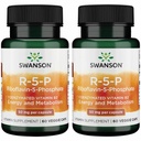 Swanson R-5-P (Riboflavin-5-Phosphat) - Vitamina B2 Supliment de promovare a energiei, Metabolizare & Vision Health - Natural Wellness Formula - (60 capsule) (2 ambalaj)