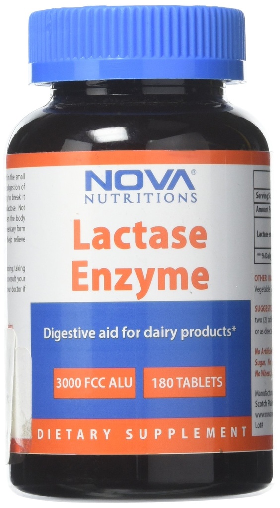 Nova Nutritions Lactase Enzim 3000 FCC ALU 180 comprimate