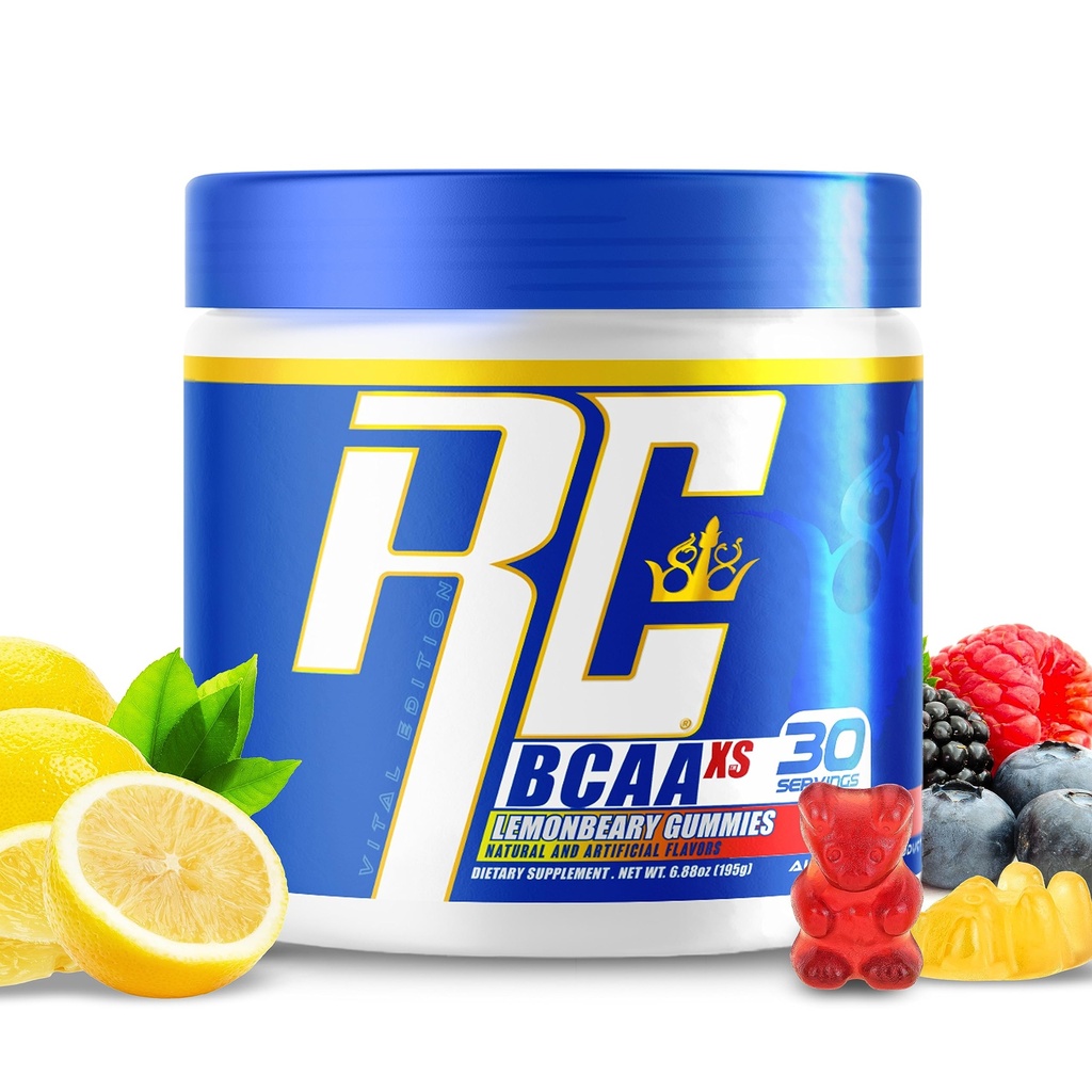 Ronnie Coleman BCAA XS Powder cu EAAS, Aminoacidi ramificat post Workout Recovery musculare, Sugar Free Hydration Drink pentru femei și bărbați, Gume de lămâie, 30 Serviri