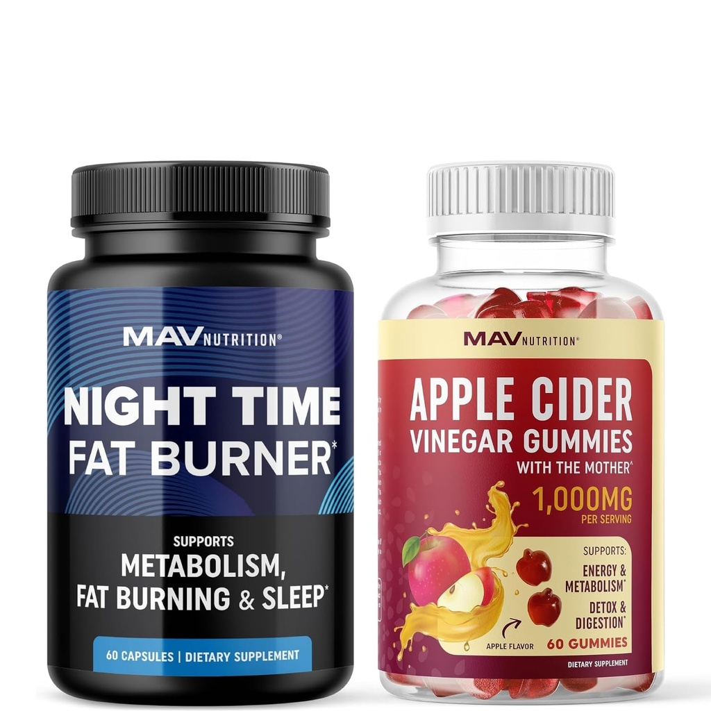MAV NUTRIŢIE NOAPTE Capsule Fat Burner şi cidru de mere Oţet Gumies 