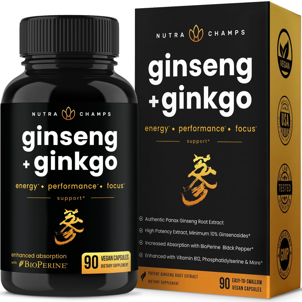 NutraChamps capsule de culoare roșie Panax Ginseng Gineng 