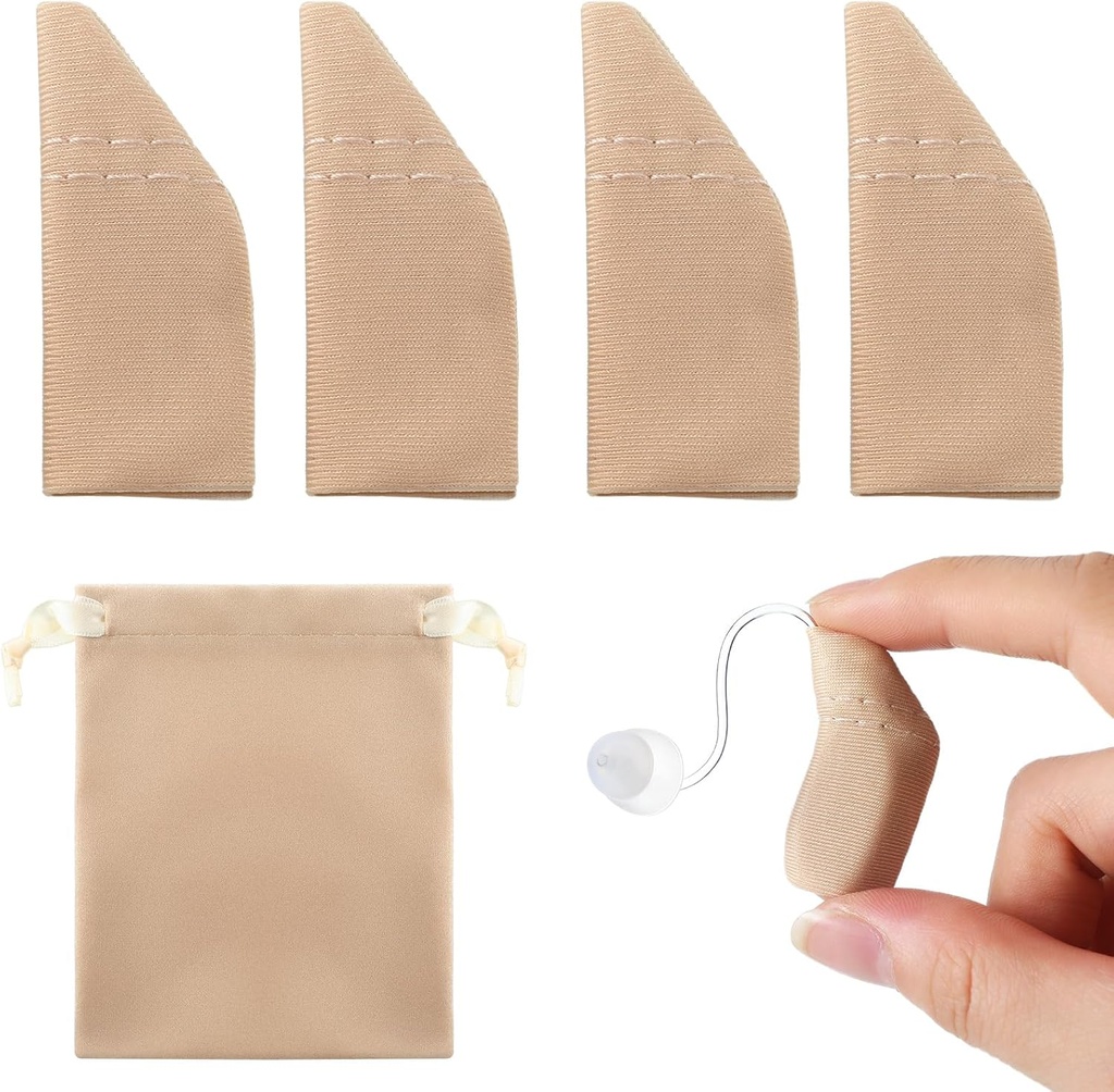 Nuanchu 2 Packs Auding Aid Comfort Protection with Storage Bag Ajutor auditiv Fits 1" - 1,25" Protejați amplificatoarele de murdărie, transpirație, vânt (Fits 1" to 1,25,"Khaki)