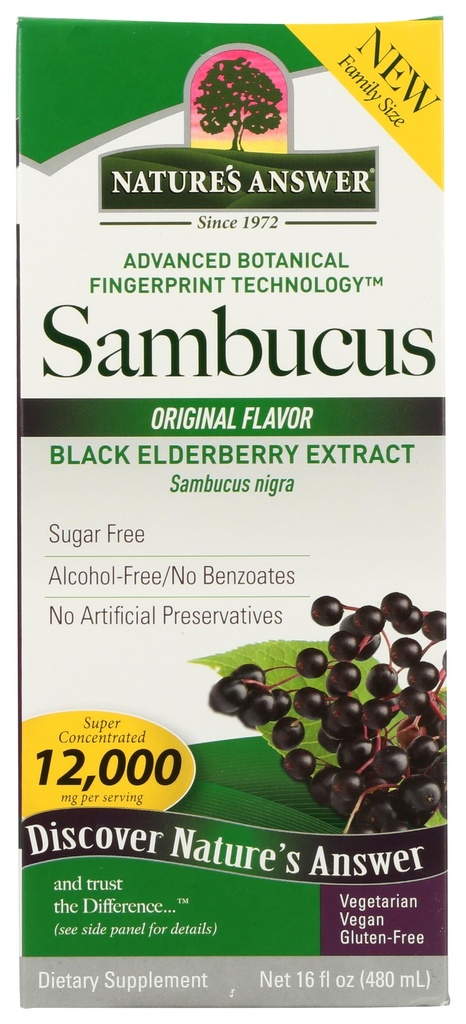 Răspunsul naturii Sambucus Elderberry Syrup 16 Ounce 