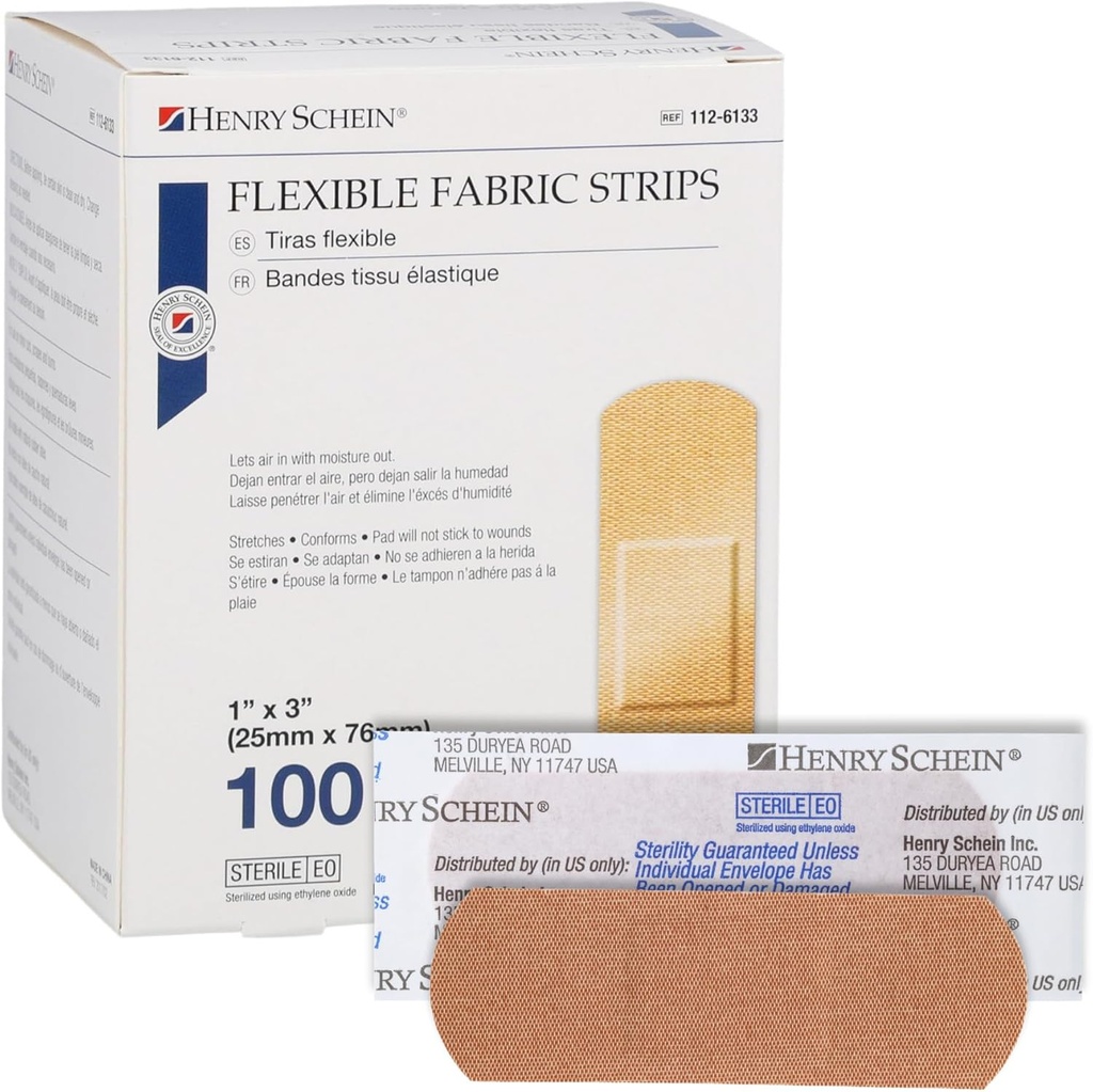 Henry Schein Scurte Bandaje tesatura adeziva, 1" x 3" 