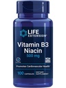 Extensie de viaţă Vitamina B3 Niacina, Heart Health, Colesterol & Energy Support, Gluten-Free, non-GMO, 100 Capsule