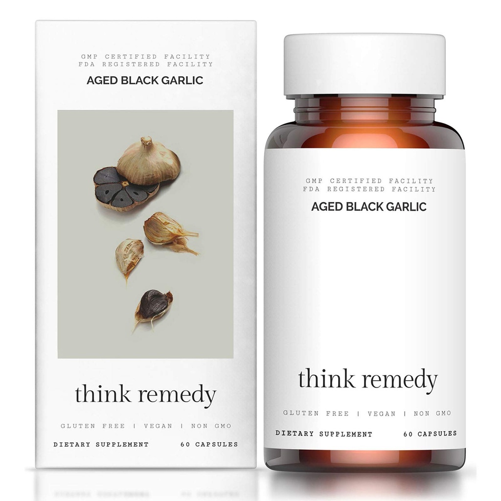 Capsule negre de usturoi în vârstă - Pastile de usturoi - Mai puţin Odor - 60 capsule - Suplimentul de sativum cu Allium - Mai eficient decât allicena