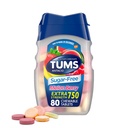 TUMS extra Putere Chewable Sugar comprimate antiacid gratuit pentru arsuri la stomac, Melon Berry - 80 Conte