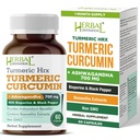 Suplimentul Turmeric Hrx- Suplimentul Immuno, Suplimentul de suport comun de rapel metabolic cu Curcumin Turmeric, Boswellia, Curcuma & Black Pepper Extract - 60 capsule