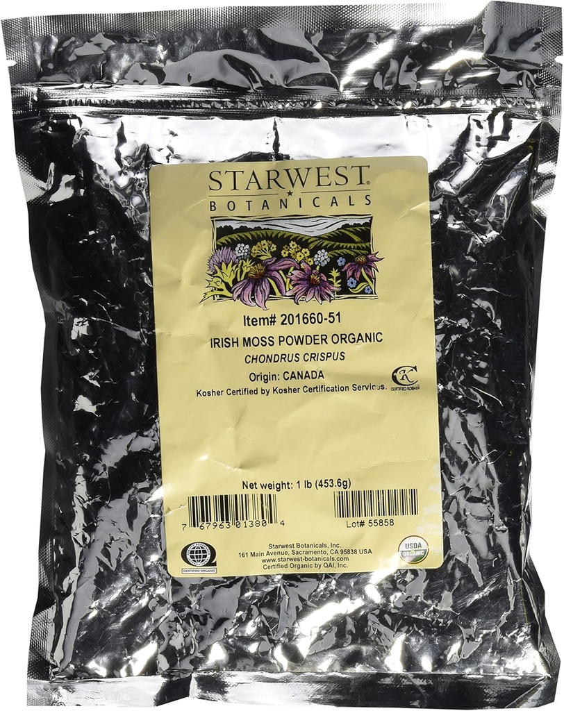 Starwest Botanics Organic Irish Moss Powder, 1 Lire