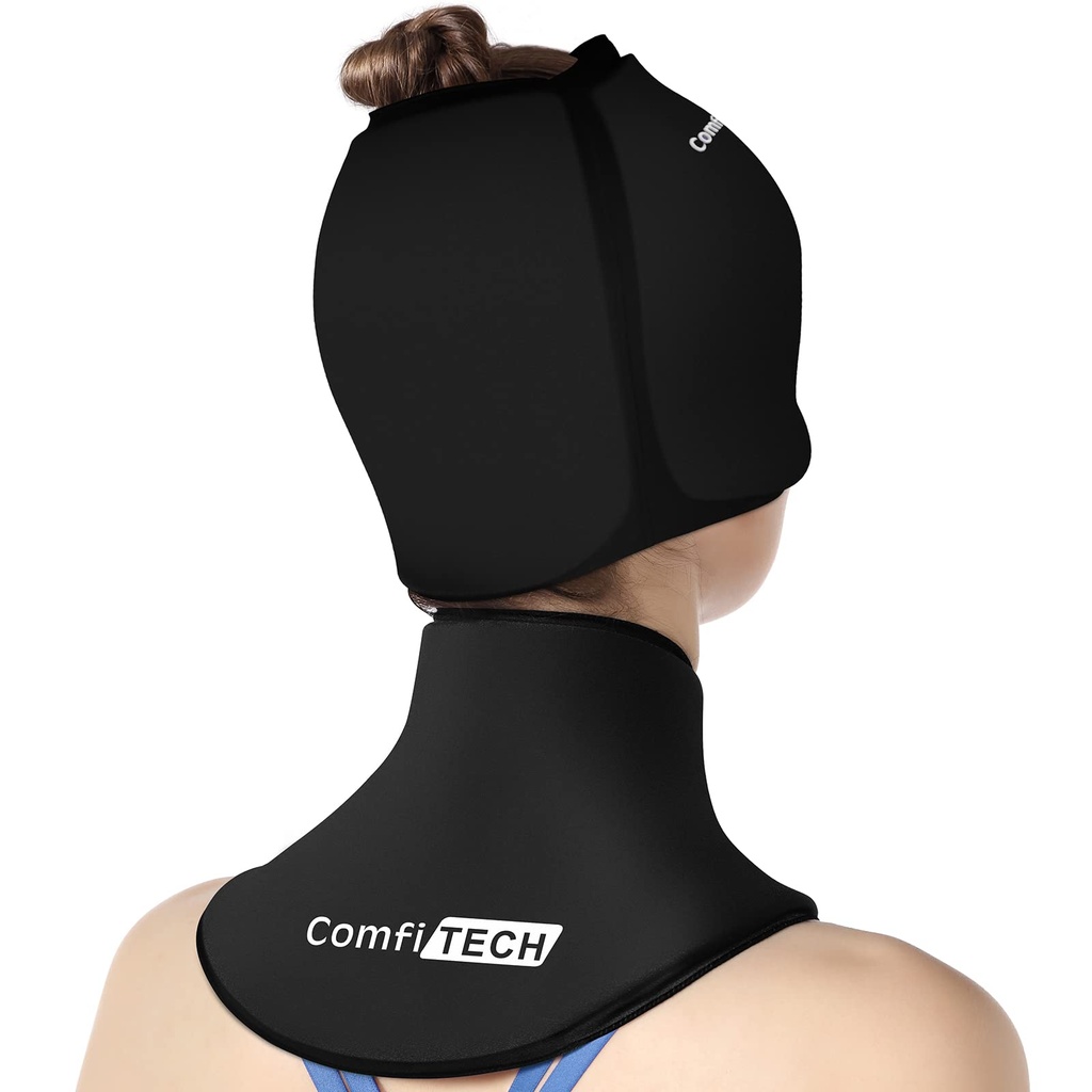 ComfiTECH Cold Cap și Neck Ice Pack Wrap Gel Combo, Pachetul de îngrijire pentru cap și cervical, mediu