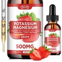 Citrat de potasiu, Citrat de magneziu lichid picături de 500 mg cu Ashwagandha, Calciu, Zinc, Vitamina D3, B6, B12, CoQ10 - Suport Calm și musculare & Immune sănătate Vegan 2 fl oz