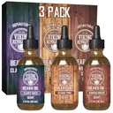 Viking Revolution Beard Oil for Men 3 Pack - Natural Mens Barbă Set Varietati de ulei - Sandalwood, Pine si Cedar, Clary Sage Scents - Barbă condiţionată şi hidratare pentru o barbă sănătoasă (3 Pack, 1oz)