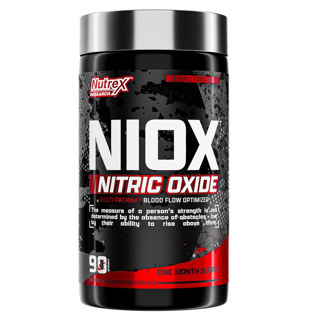 NIOX Extreme Pompe - 90-count Pre-Workout Pompă Supliment cu Arginine Nitrat, vitamina C, AstraGin pentru pompa musculara, vascularitate, rezistenta, NO3- T