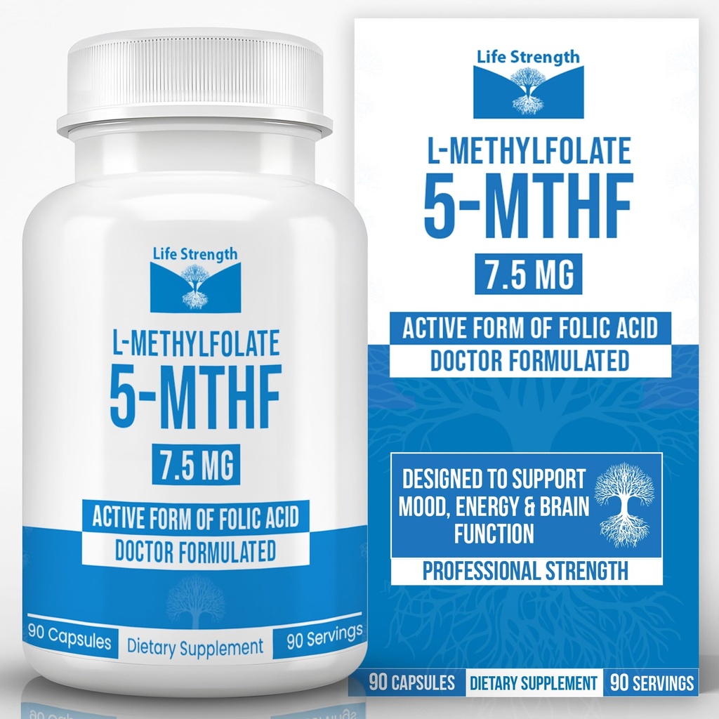 L-Metilfolat 7,5 MG, Optimizat şi înalt bioactivă Folat de metil, 5-MTHF Supliment pentru Mood şi Suport Imun, naturale Dieta Supliment pentru energie, non-GMO & Gluten-Free, 90 capsule