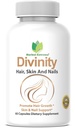 Divinitate Păr, Piele şi Nails 60 Capsule 5000 mcg Biotin Acid P-aminobenzoic, Extract de coada calului, Fo-Ti, Extract de bambus, Stinging Nettle, Peony chineză, Spirulina, Saw Palmetto