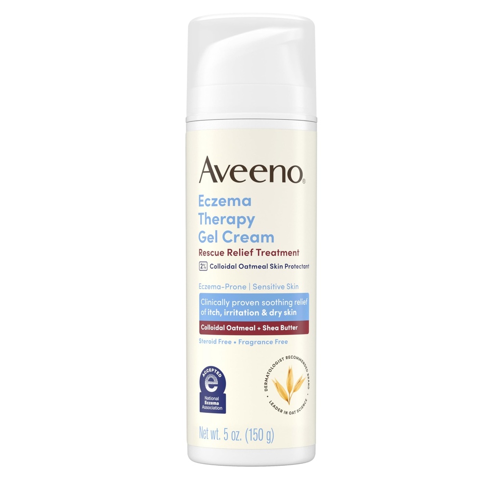 Aveeno Eczema terapie de salvare Tratament de salvare Gel Cream cu Capitol Oatmeal Skin Protector, Soothes & Cools Instantly Itchy Skin Flare-Ups, Steroid & Fragrance Free, 5.0 fl. oz