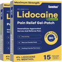 Sumifun 4% Lidocaină Patches Plus 1% Mentol - 30 Counts Putere maximă OTC Durere de relief patch-uri pentru spate Ache Stiff gât dureri articulare dureri musculare Dureri Topicale Analgezice