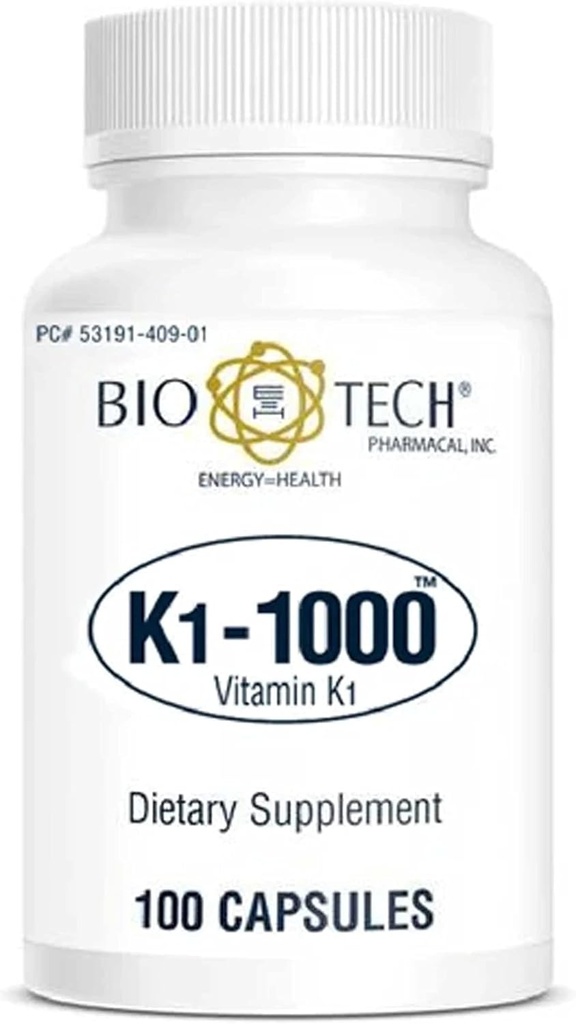 Bio-Tech Pharmacal K1-1000 (Vitamina K1) 100 Capsule - 3 ambalaje