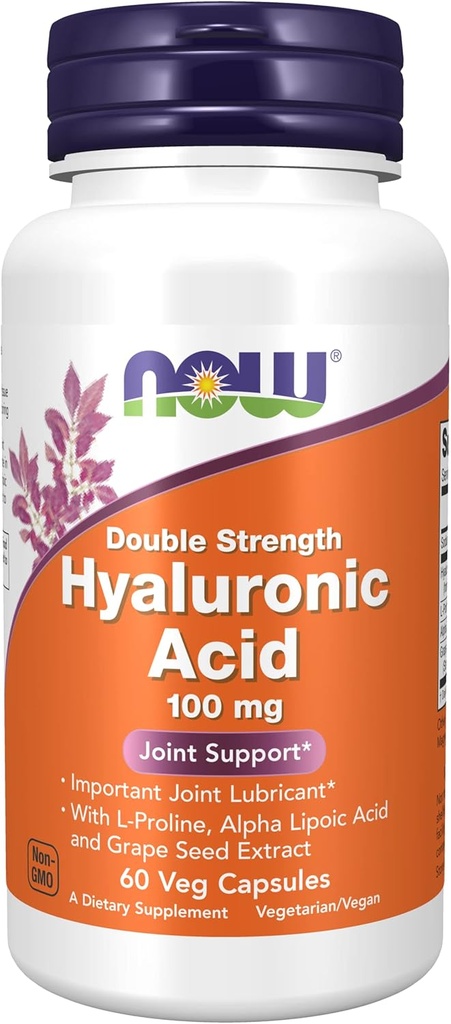 3 Sticle de Now Foods, acid HIALUNIC 100MG 2X Plus 60 CAPS