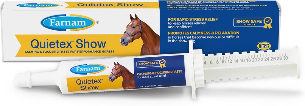 Farnam Quietex Show Calmant & Focalizare Paste, Ajuta la mentinerea cailor calmi si relaxati care devin nervosi in Show Ring 30 cc
