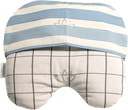 Migrene Relief Eye Pillow Masks with Bonus Washable Coperta: Seminte de in umplute pentru terapie de calmare a durerii calde și reci (Adult, alb și negru, albastru și Ivory Stripe)