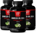 VIP VITAMINS Ginkgo biloba pentru adolescenți - Ginkgo Biloba Leaf 120mg - pentru funcția creierului sănătos (3 flacoane - 150 capsule)