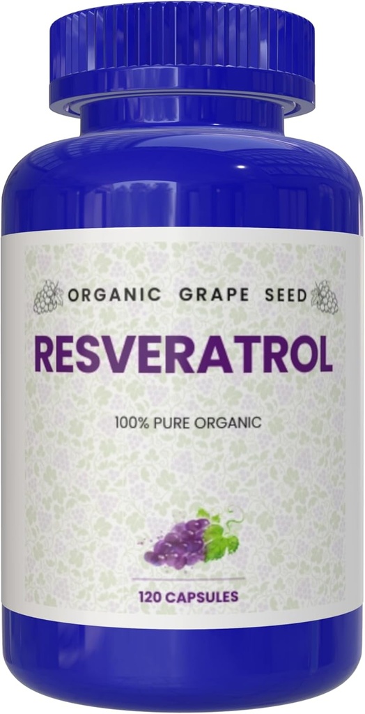 100% Resveratrol organic pur, 120 capsule, antioxidanți și trans-Resveratrol, promovează anti-îmbătrânire, suport cardiovascular, Boost imunitar, Claritate mintală