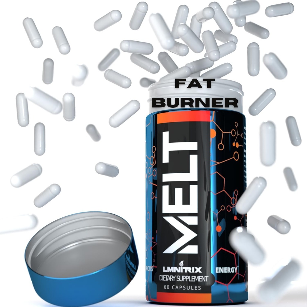 MELT - Cel mai bun termogenic Fat Burner pentru bărbați și femei - Pastile de suprimare apetit pentru pierderea in greutate rapida - Booster de energie și concentrat mental - pastile dietetice Această lucrare - 60 de capace