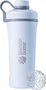 BlenderBottle Radian Shaker Cup Izolat din oțel inoxidabil sticla de apă cu whisk sârmă, 26-Ounce, Matte alb