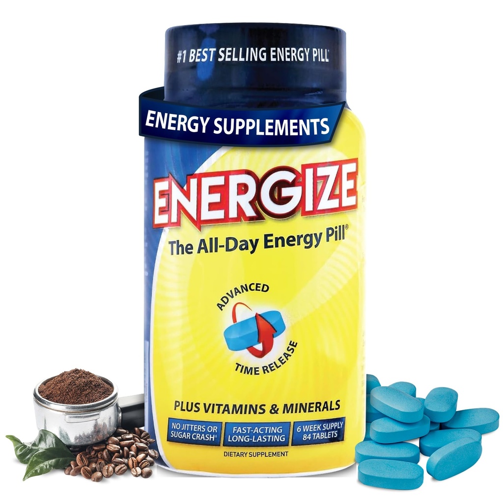 iSatori Energize Caffeine Pastile - Rapid de acțiune All-Day Suplimentul de energie cu timp de eliberare Cafeina și Suport Nootrop Natural - Fără Jitters sau Crash - Energetic Vitamine pentru bărbați și femei - (84 comprimate)