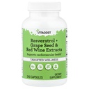Vitacost Resveratrol + Seminţe de struguri şi extracte de vin roşu -- 240 capsule