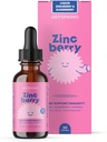 JoySpring ZincBerry - Copii Zinc & Supliment de vitamine (1 fl oz) Picături de suport imunitar cu aroma de elderberry pentru copii 2-16+ Ani