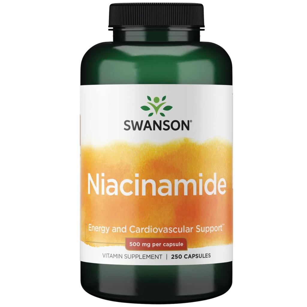 Swanson Niacinamidă Carbohidrat Metabolizare Asistenţă sanitară comună 500 Milligrame 250 Capsule
