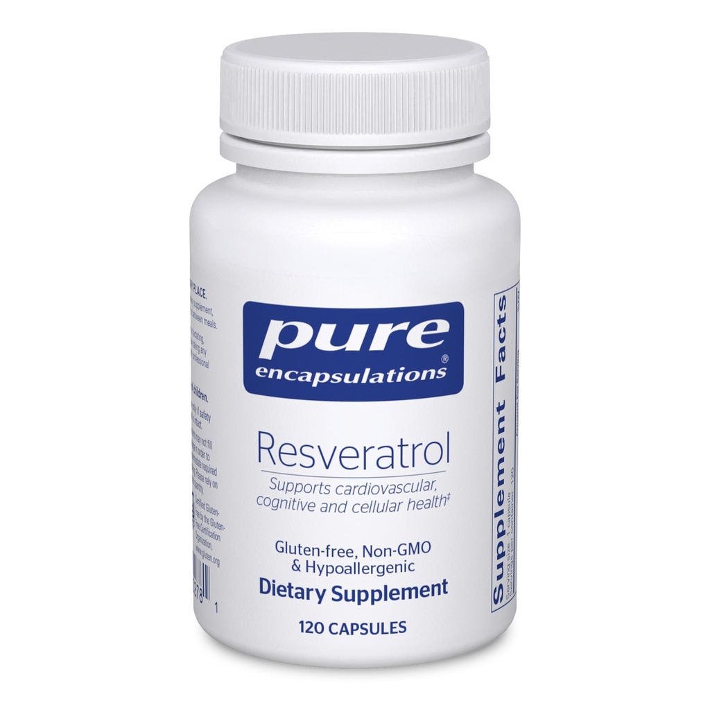 Pure Encapsulations Resveratrol - Cardiovascular, Cellular Health & Memory Support* - 40 mg Trans-Resveratrol - Antioxidanti Supliment - Gluten Free & Non-GMO - 120 capsule