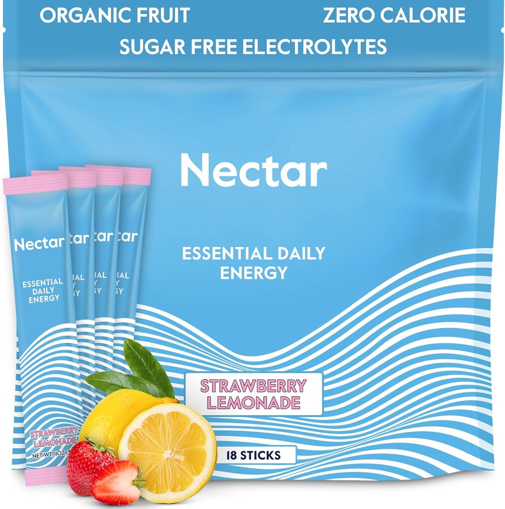 Booster energie Nectar - Cafeina organica, B12 & Electroliti - Zahar liber & Zero Calorie 