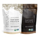 Pudră de proteine pe bază de plante Truvani - USDA Certified Organic, Vegan, Non-GMO, Dairy Free, Soy Free, & Gluten Free - 2 Pachete de 20 Serviri Fiecare (Chocolate & Vanilla)