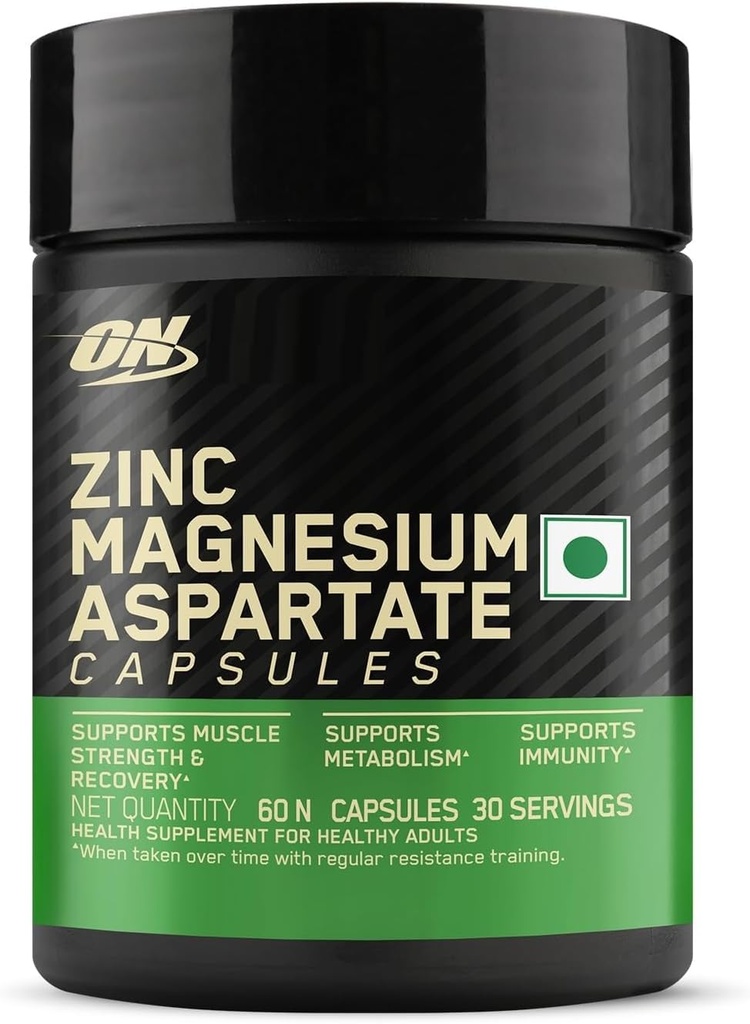 O.N Zinc Magneziu Aspartat (ZMA) - 60 Capsule, Putere musculară, Metabolizare, Imunitate, Vegetarian