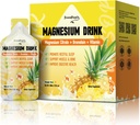 GREENPEOPLE 7-in-1 Citrat de magneziu lichid, Citrat de magneziu Suplimente băutură cu 280 mg magneziu, zinc, Bromelain, vitamina C D3 B6, Muscle & Sleep Support pentru copii și adulți, 1 fl.Oz (10Pcs)