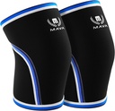 Mava Sports genunchi mâneci haltere bărbați și femei, 7mm Neoprene genunchi mâneci pentru femei și bărbați, Ideal pentru Cross Training WOD, ghemuiri, Powerlifting