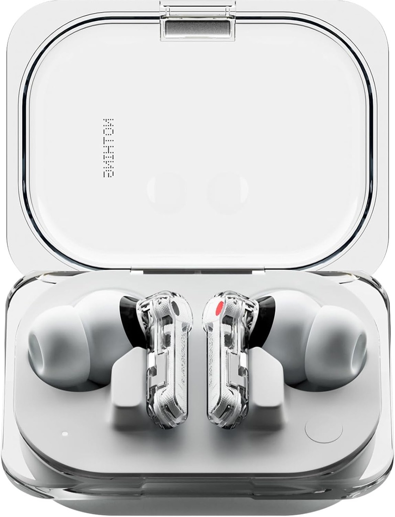 Nimic ureche (a) Căști wireless, 45dB Hibrid Zgomot Anularea căști, Hi-Res Audio, Egaliser avansat, Dual Connect, 6 Mics, 42.5H Muguri ureche de joc Wireless Bluetooth, alb