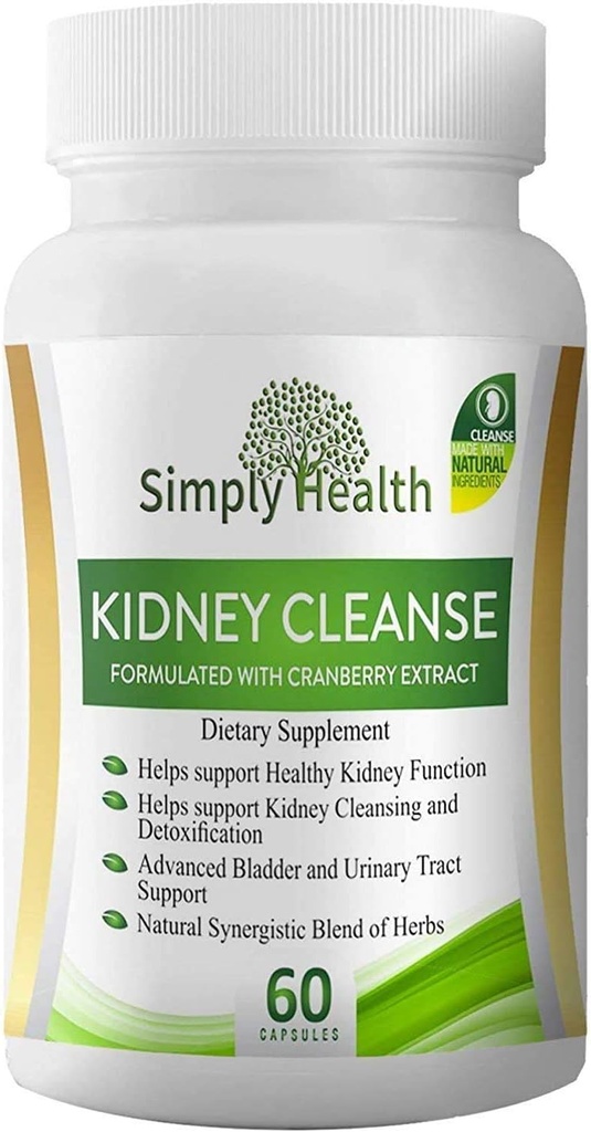 Premium Rinichi Curățare & Detoxifiere Suplimentul de sănătate cu Extract de Cranberry Organic Suporturi Rinichi, Bladder & Tract urinar Sănătate - Detoxifiere naturală pentru bărbați și femei - GMP Certified, 60 Capsule Veggie