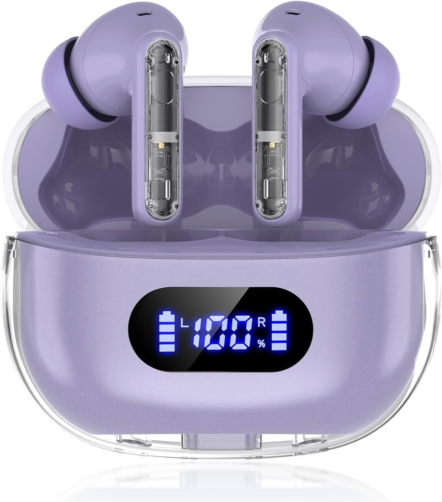 P1 PRO, Căști fără fir Bluetooth cu căști fără fir cu clear Call Mics Muguri urechi, Fit confortabil, IPX7 rezistent la apă viață baterie lungă, 30H Timp de joacă pentru antrenamente sportive